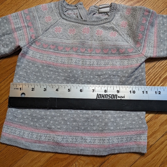 H&M girls sweater long sleeve 12-18 mo grey pink winter warm top kids designer - Picture 10 of 11